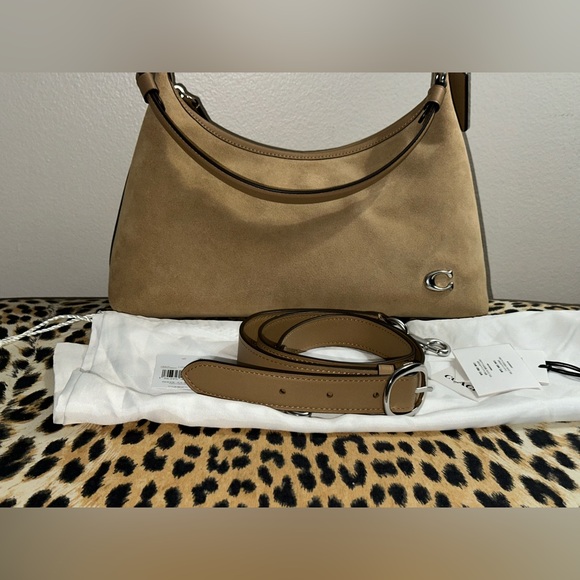 Coach Juliet Shoulder bag in Suede Peanut Tan - Picture 1 of 15